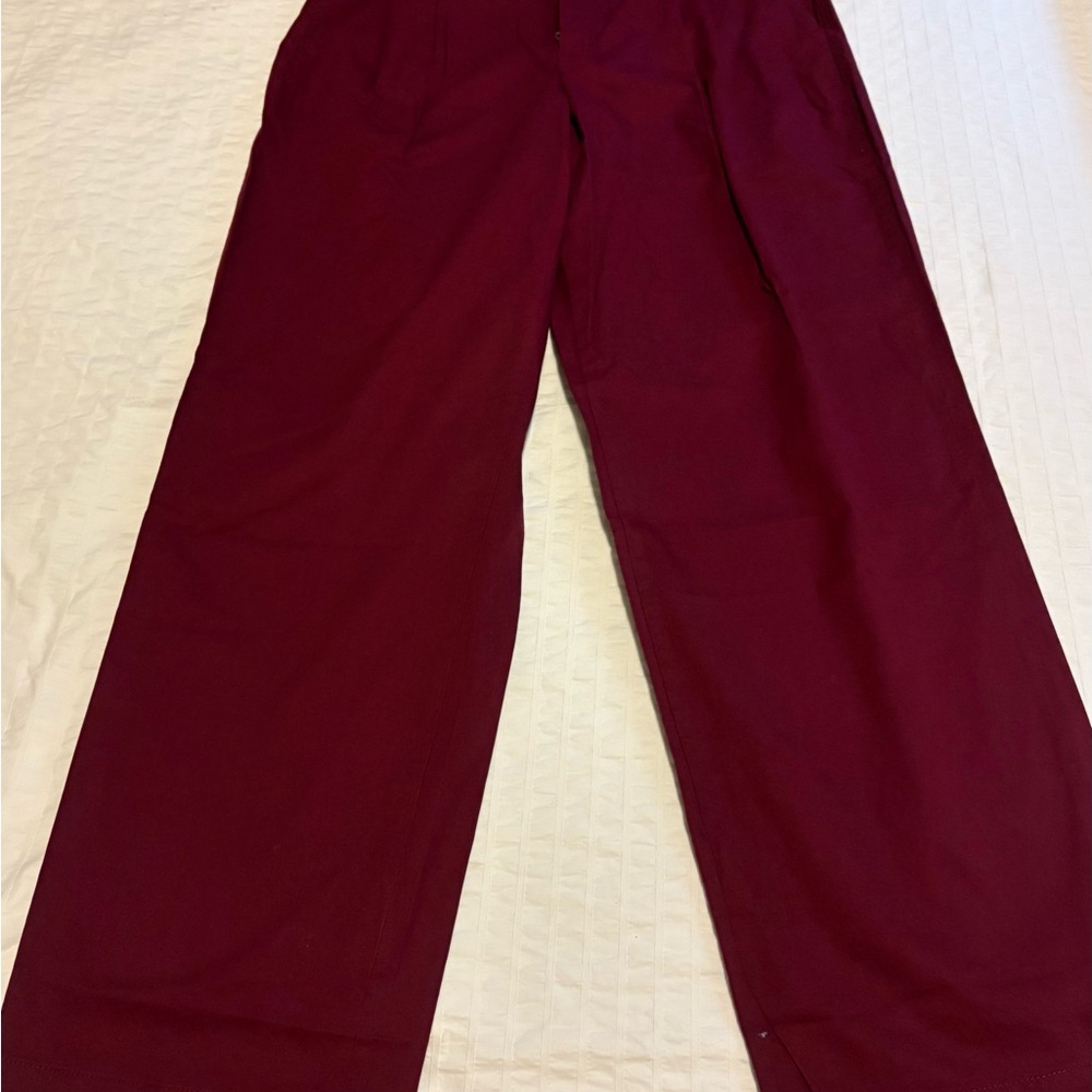 A New Day Women's Burgundy Pleated Pants - 10R NWT